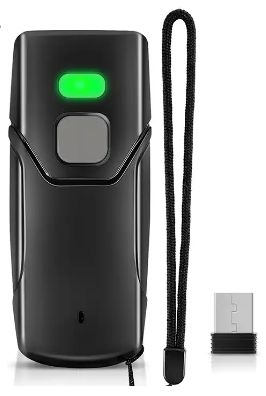 Беспроводной МИНИ сканер штрих-кода (Bluetooth 1D, 2D QR)