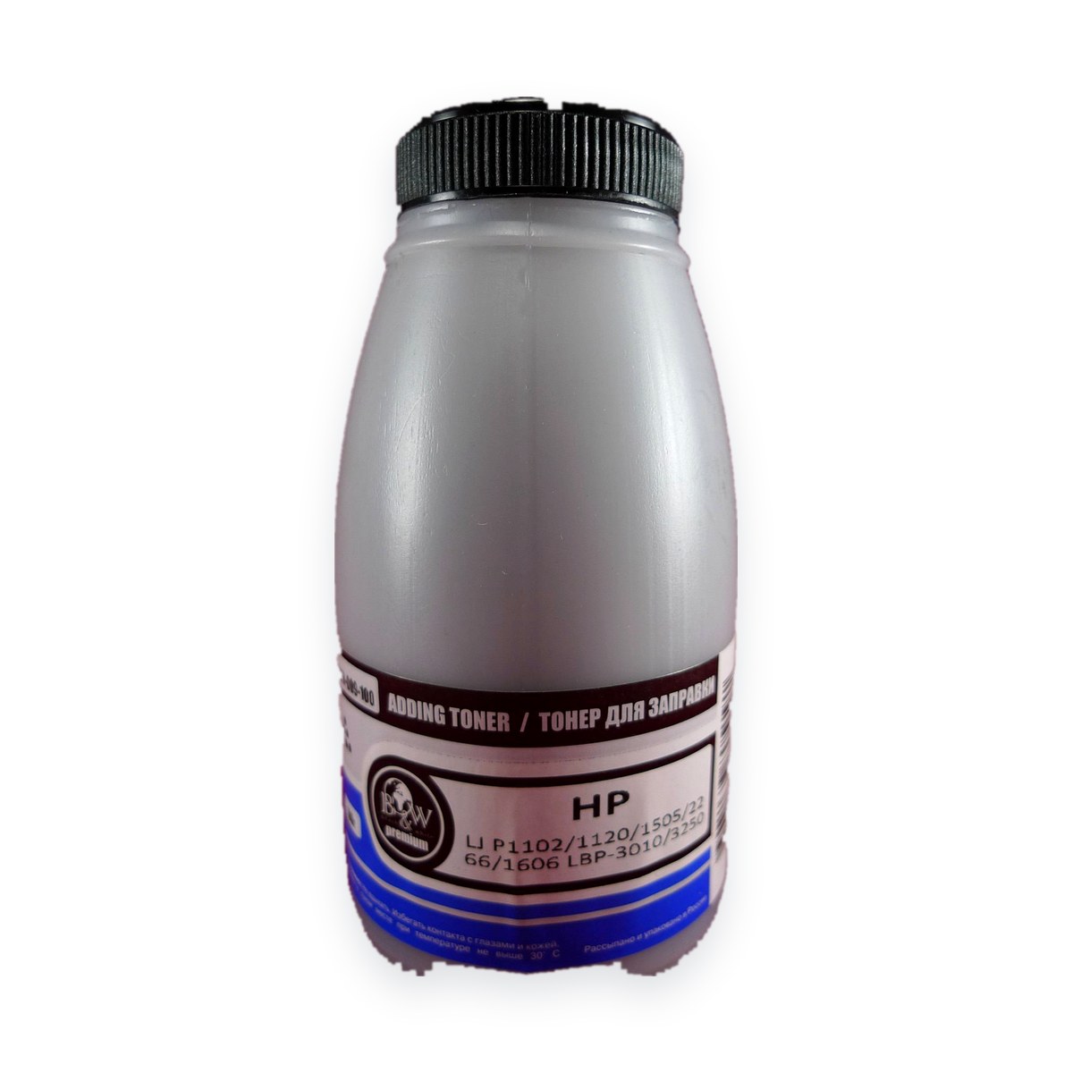 Тонер для картриджей CB436A/CE278A/CE285A/CF283A/CF283X, CRG-713/726/728/737 (фл. 100г) Black&White Premium фас.Россия