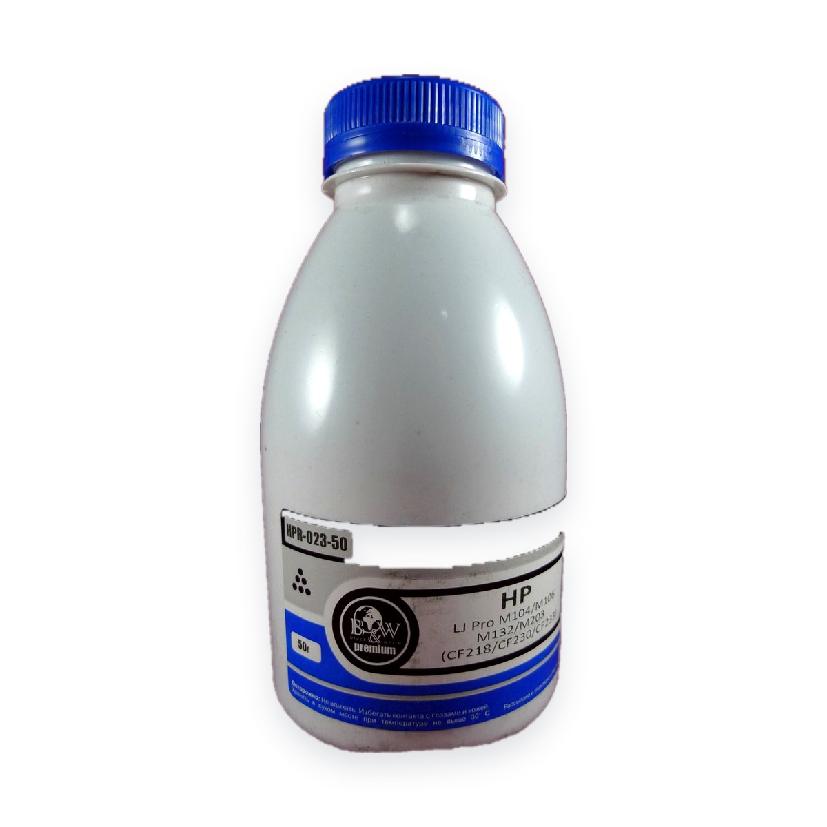 Тонер для картриджей CF218/CF230A,CRG-047,CRG-051 (фл. 50г) Black&White Premium фас.Россия