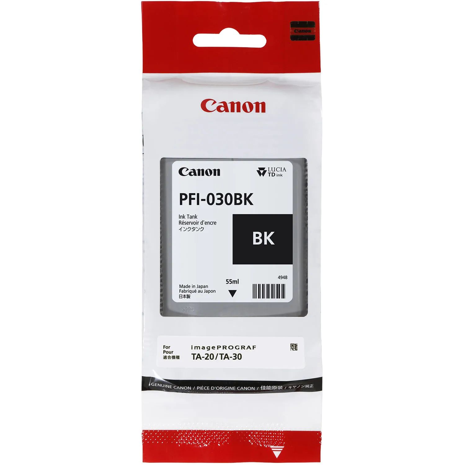 Картридж для Canon imagePROGRAF TM-240, TM-340, TA-20, TA-30 (PFI-030MBK), матовый чёрный Matte Black