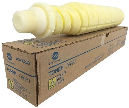 Тонер Konica-Minolta bizhub PRESS C1060/1070/1070P желтый TN-619Y, A3VX250, A3VX280